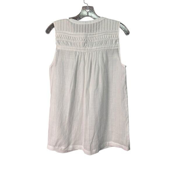J. McLaughlin Womens Size Small White Avon Sleeveless Butt Up Pleated Shirt NEW - Picture 5 of 12